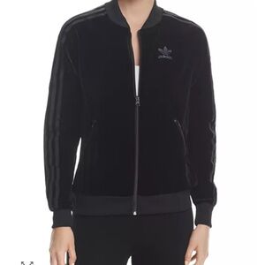 Adidas Originals Three Stripe Velvet Track Jacket - Size S